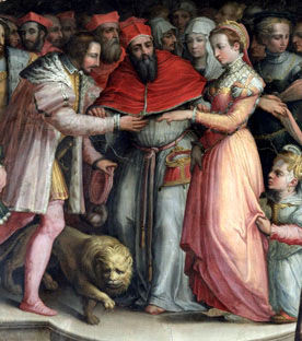 Mariage d'Henri et de Catherine.Vasari. (Source : http://bit.ly/1MvCQIs)