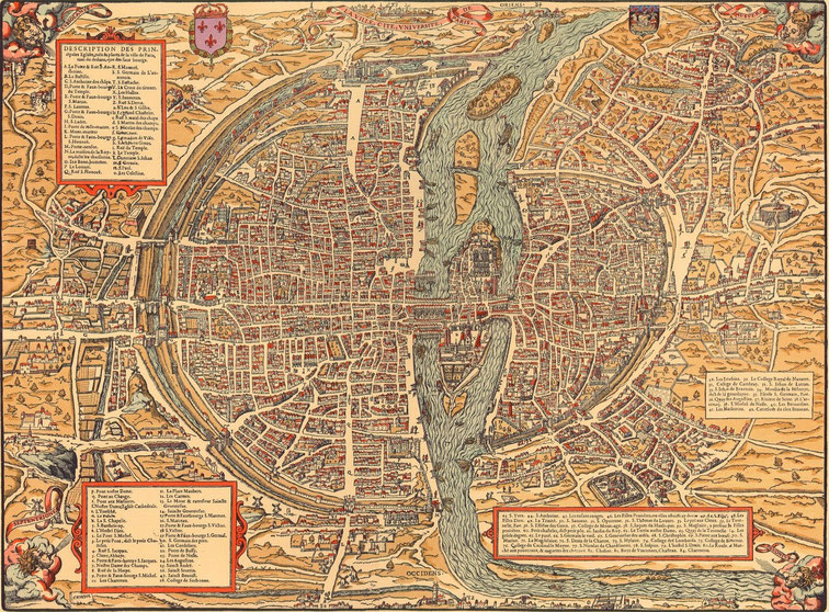  Plan de Paris de Belleforest vers 1550. Graveur Pierre Eskrich numericable.fr