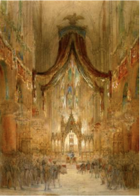 Choeur de Notre-Dame de Paris lors du mariage de Napoléon III avec l'impératrice Eugénie, le 30 janvier 1853