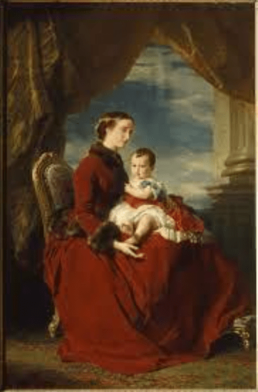 L'impératrice Eugénie tenant le Prince impérial sur ses genoux, par Franz-Xaver Winterhalter (1857)