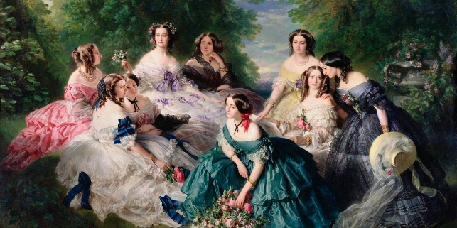 L'impératrice Eugénie entourée de ses dames d'honneur, par Franz-Winterhalter (1855)