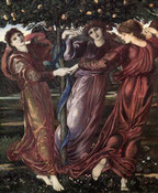 Jardin des Hespérides de E. Burne-Jones (Source Téléversé par Shuishouyue.Wikimedia).