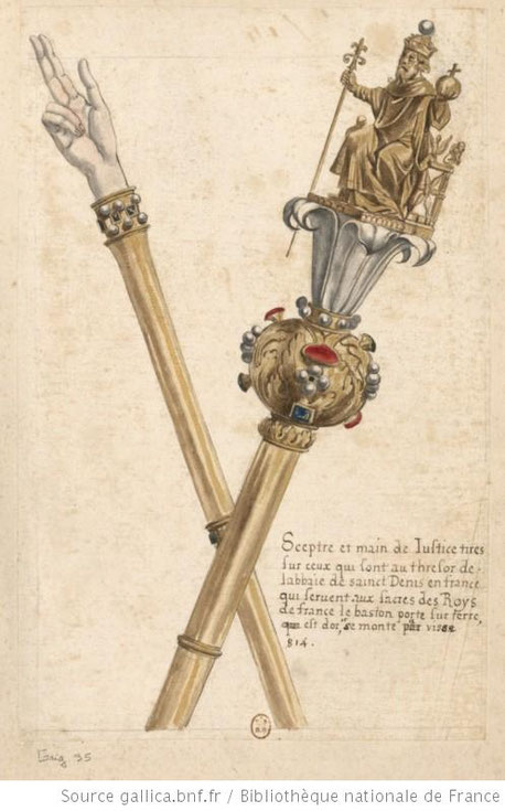 sceptre et main de justice. Gallica